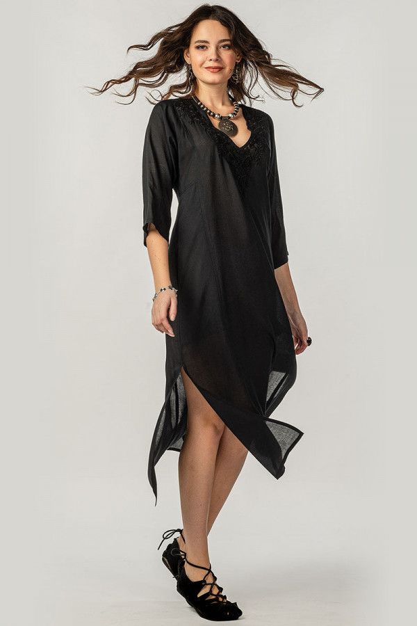 Черное длинное платье Колхикум