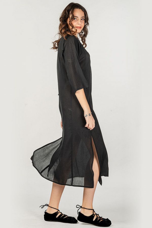 Черное длинное платье Колхикум