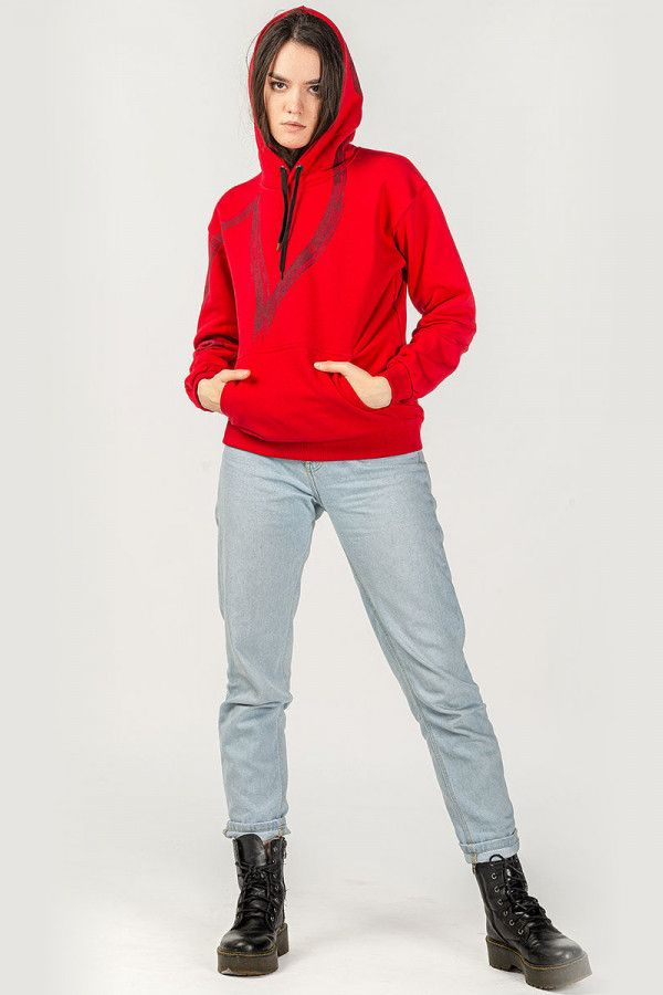 Красная женская толстовка Пушпа