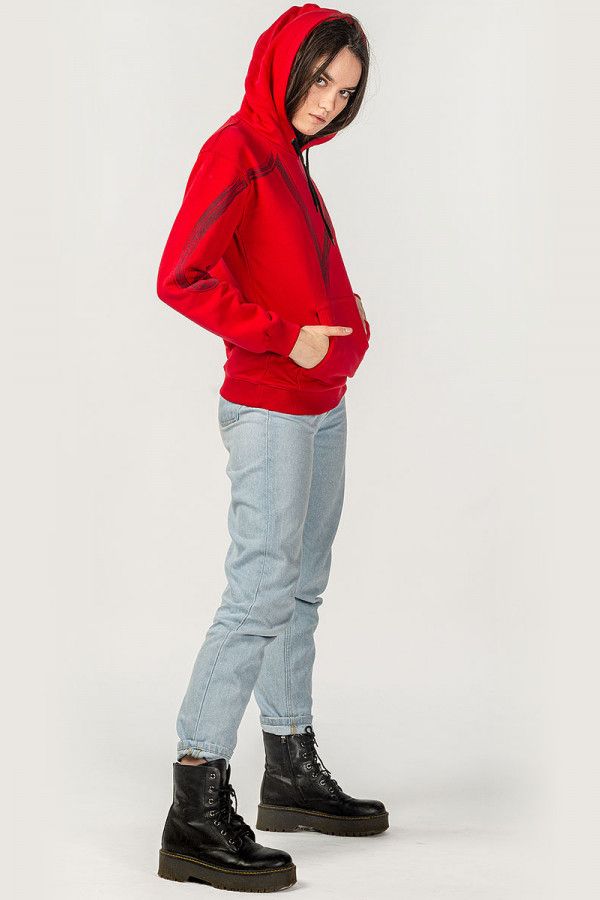 Красная женская толстовка Пушпа