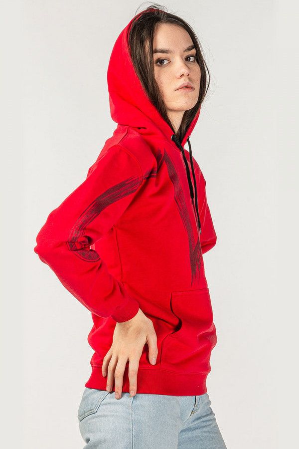 Красная женская толстовка Пушпа