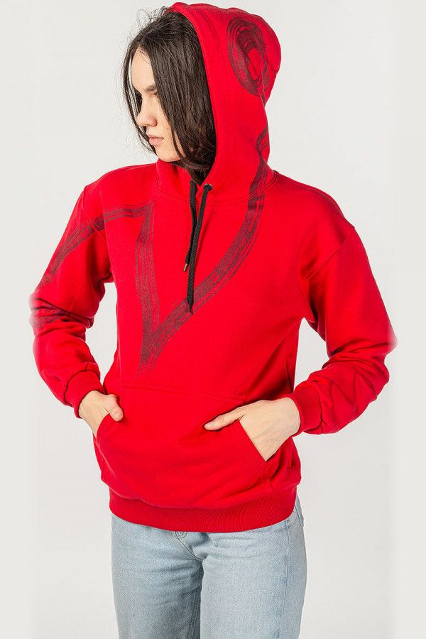 Красная женская толстовка Пушпа