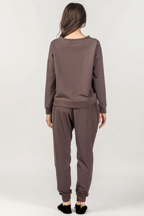 Женские штаны галифе из натурального футера кофейного цвета – Мангостин