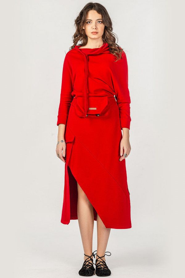 Красное бохо платье Колумп