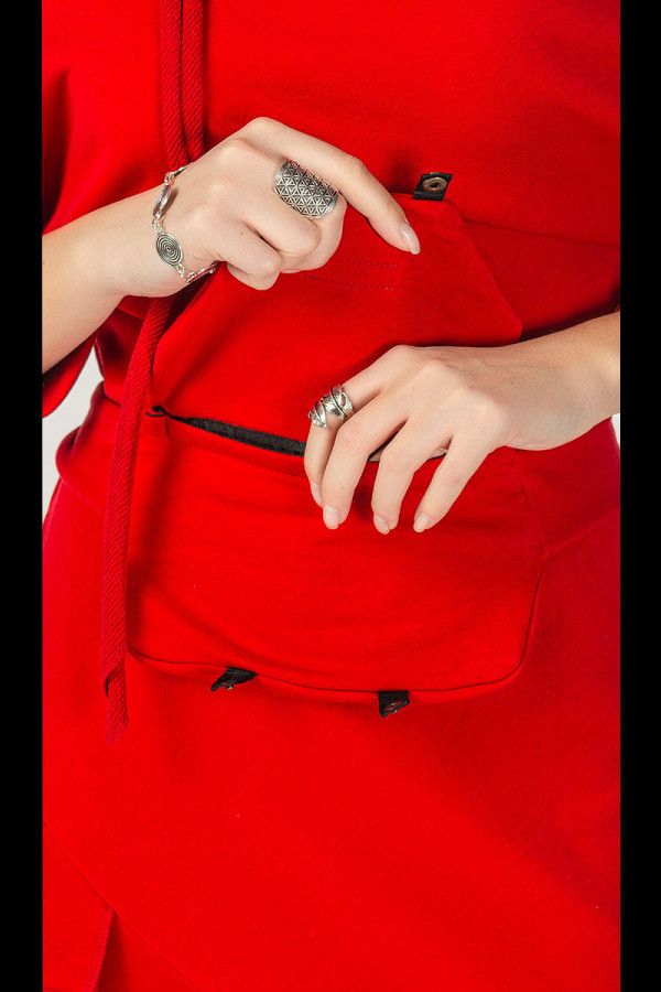 Красное бохо платье Колумп