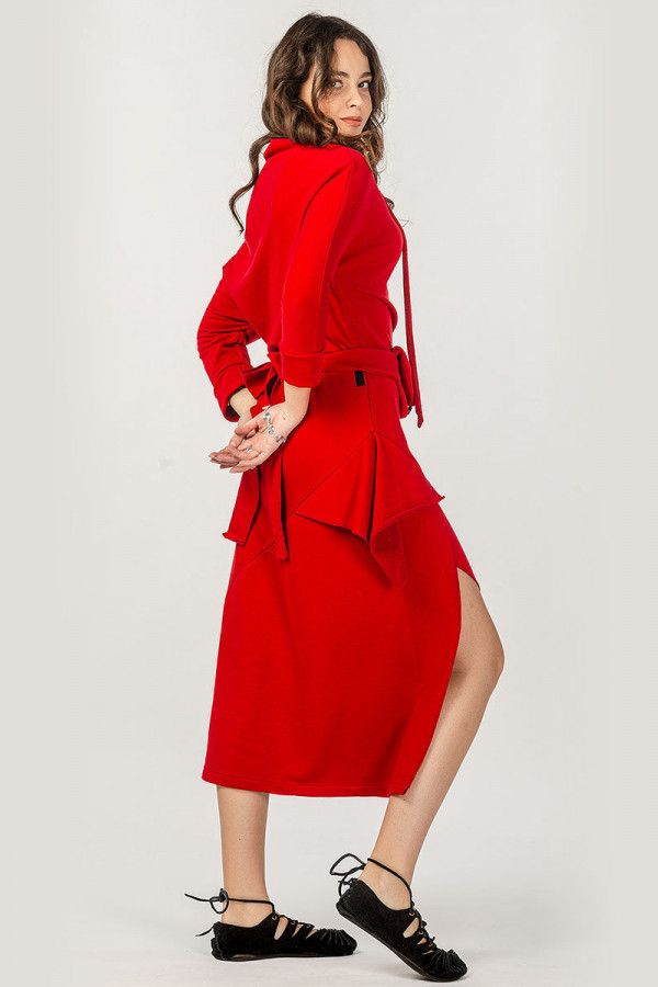 Красное бохо платье Колумп