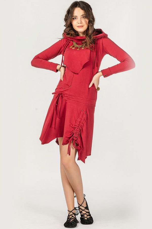 Женское платье бордо Прапти