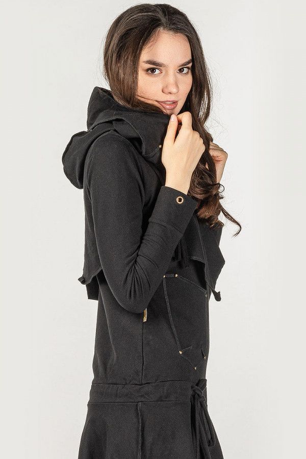 Черное женское бохо платье Ходо