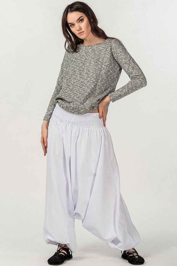 Белые демисезонные шаровары Ятрофа