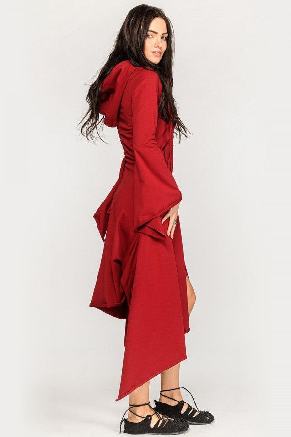 Красное бохо платье Аистник