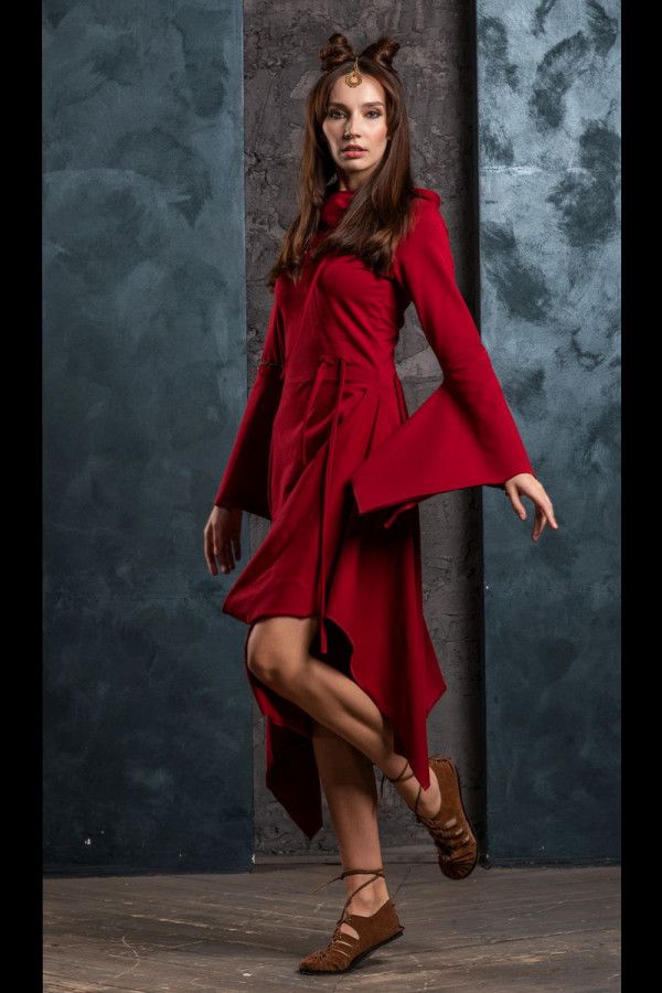 Красное бохо платье Аистник