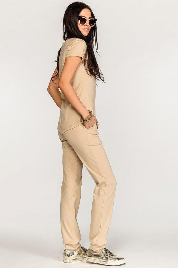 Прямые бежевые штаны Секвойя