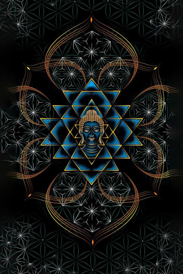 Футболка с флуоресцентным принтом «AvalokiteShvara»