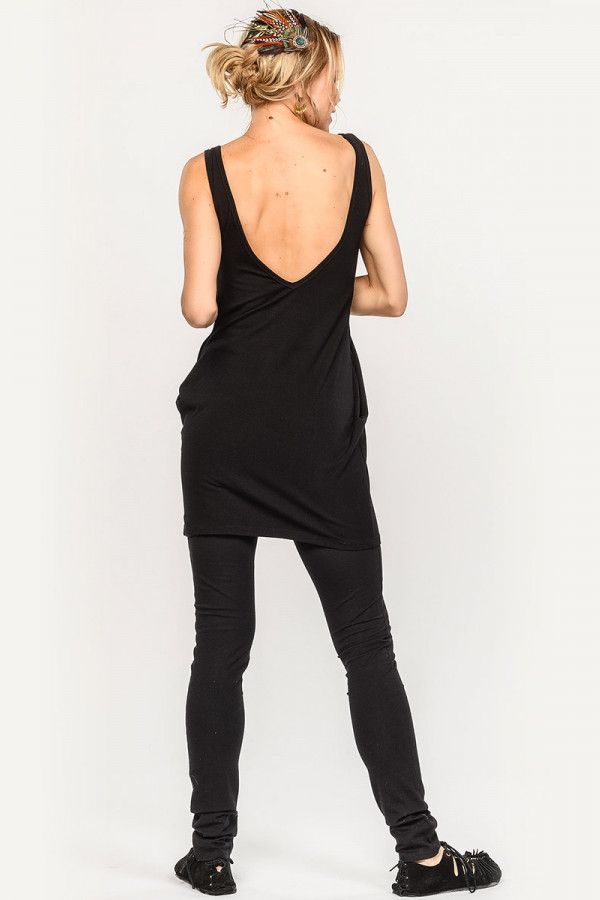 Черная туника из бамбука Лантана