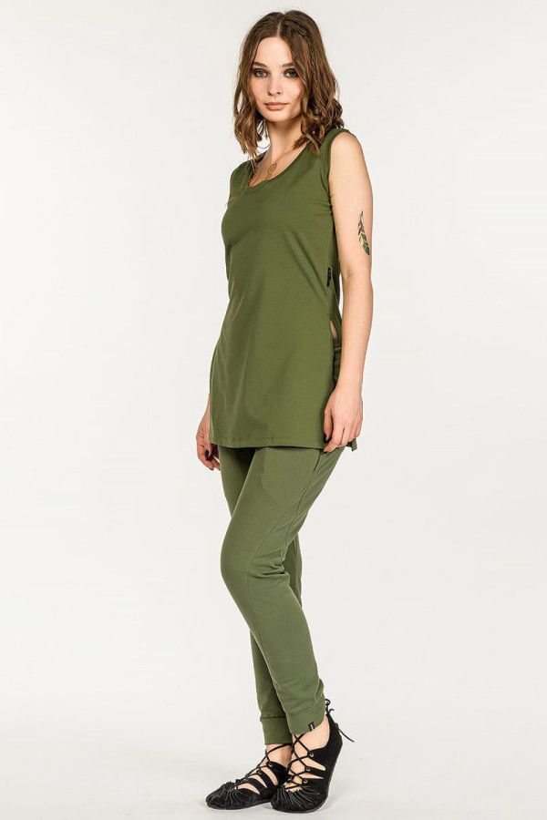 Женсие борюки галифе из натурального футера цвета хоки «Цинния»