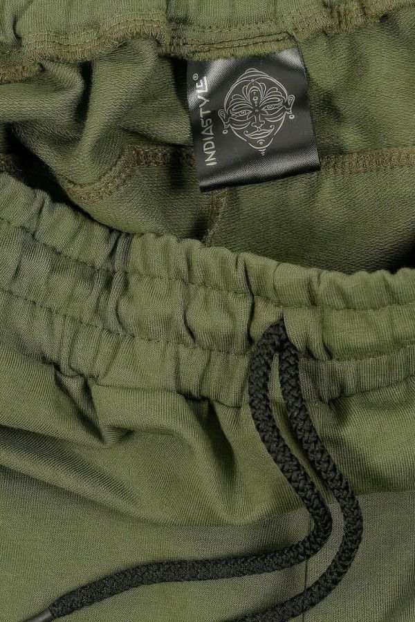 Женсие борюки галифе из натурального футера цвета хоки «Цинния»