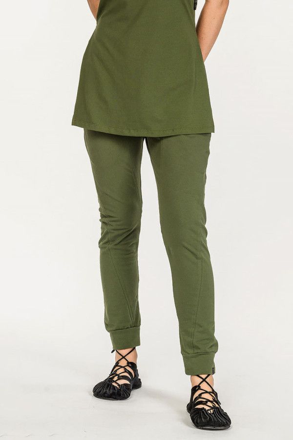 Женсие борюки галифе из натурального футера цвета хоки «Цинния»