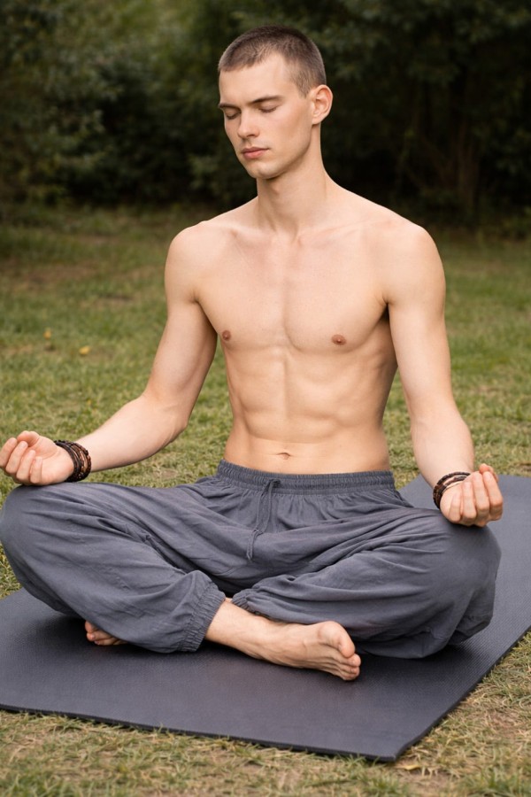 Мужские алладины из хлопка серого цвета — Чилим