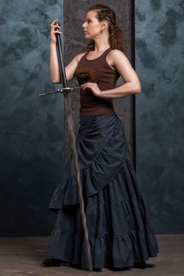 Многоярусная юбка в пол Байли