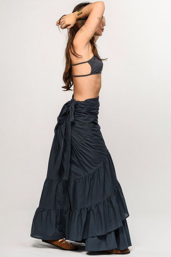 Многоярусная юбка в пол Байли