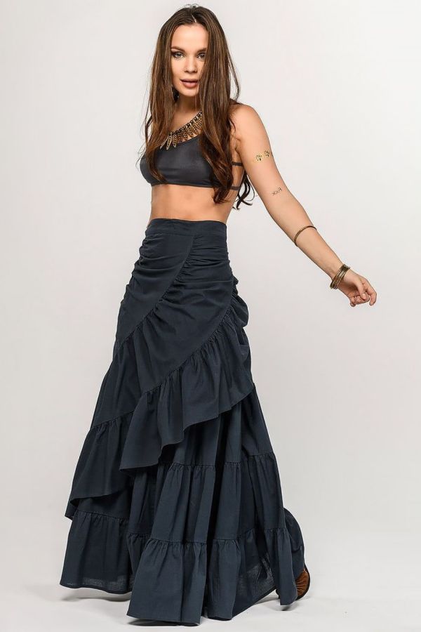 Многоярусная юбка в пол Байли