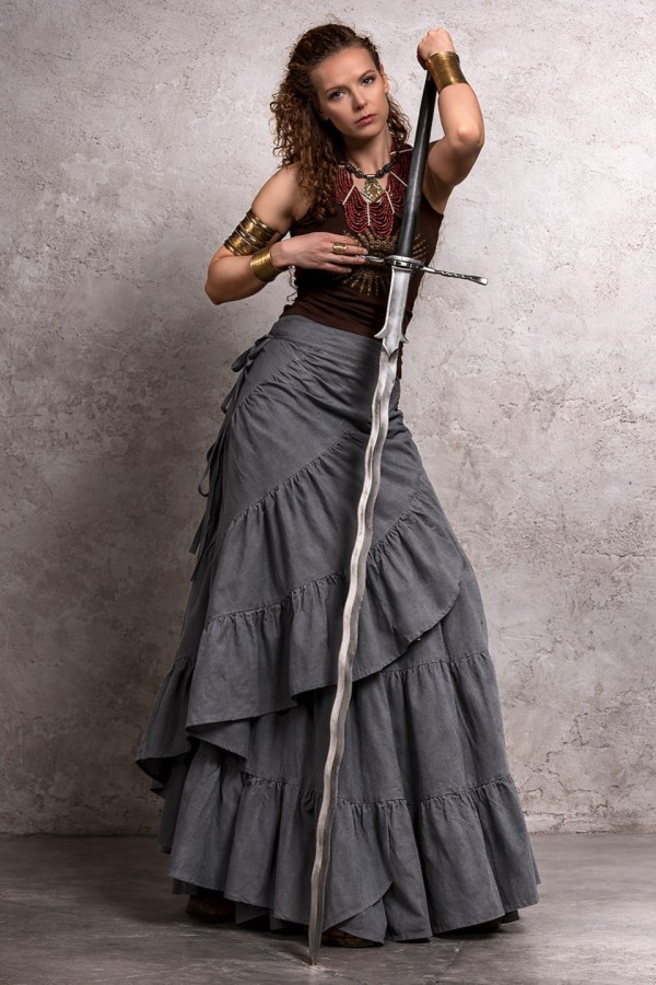 Многоярусная юбка в пол Байли