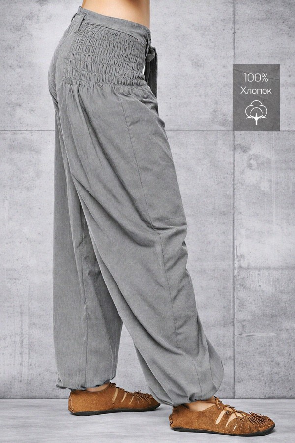 Прямые женские штаны из 100% хлопка с завязками – Томасвилл