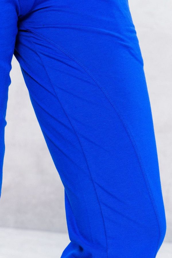 Синие трикотажные штаны для йоги и спорта из хлопка «Тландианта»