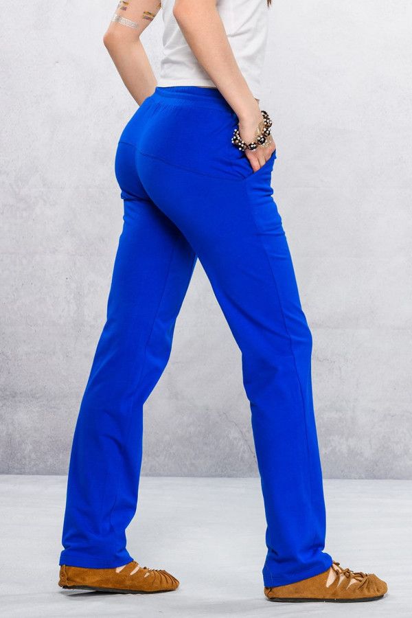 Синие трикотажные штаны для йоги и спорта из хлопка «Тландианта»