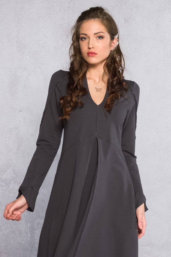 Женское серое платье Тео