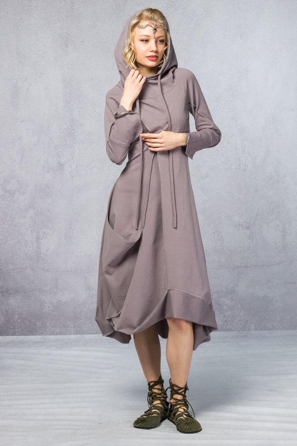 Серое платье миди Камелия