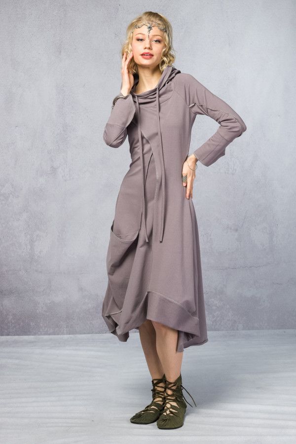 Серое платье миди Камелия