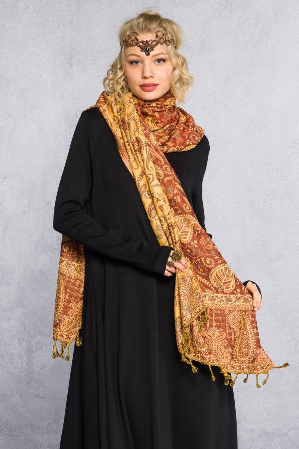 Шарф с бахромой Каллистемон