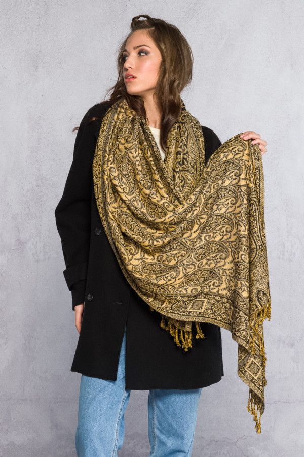 Женский тонкий шарф палантин с восточным узором «Руркелла»