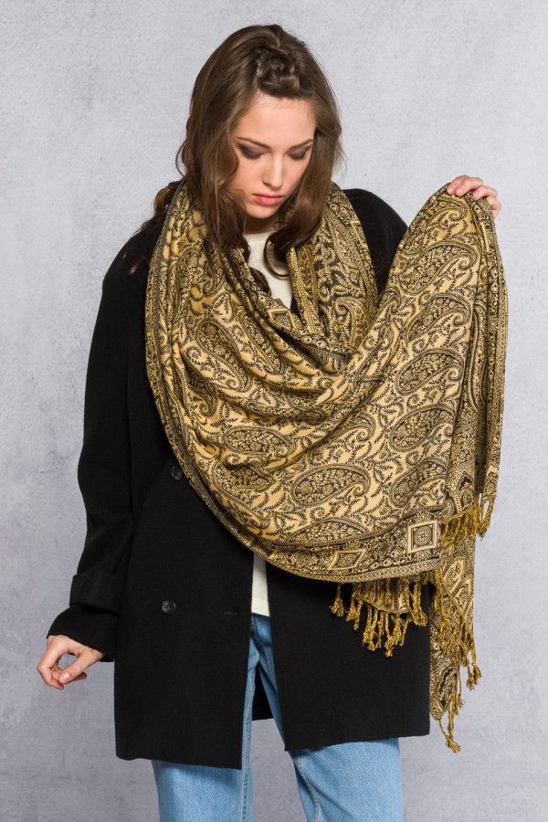 Женский тонкий шарф палантин с восточным узором «Руркелла»