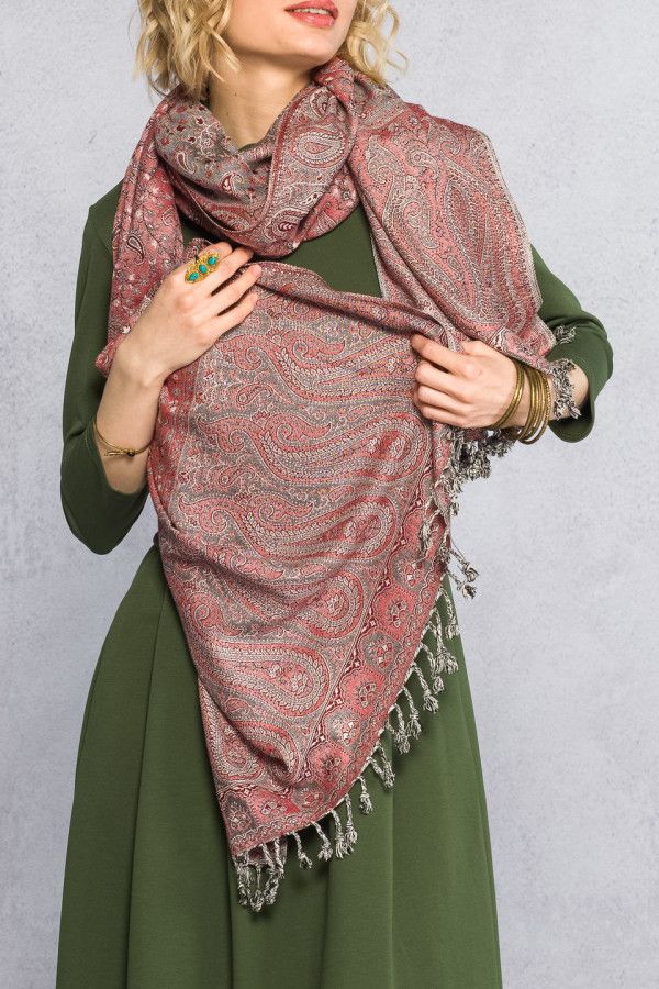 Тонкий Шарф с орнаментом Сиолим