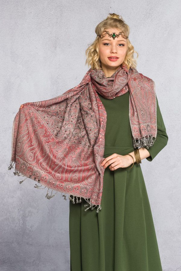 Тонкий Шарф с орнаментом Сиолим