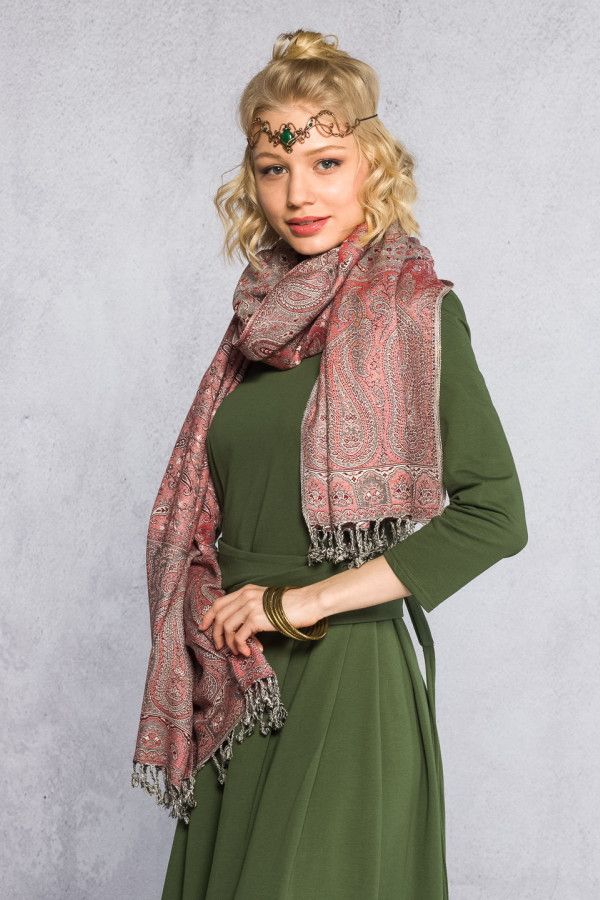 Тонкий Шарф с орнаментом Сиолим