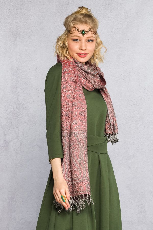 Тонкий Шарф с орнаментом Сиолим