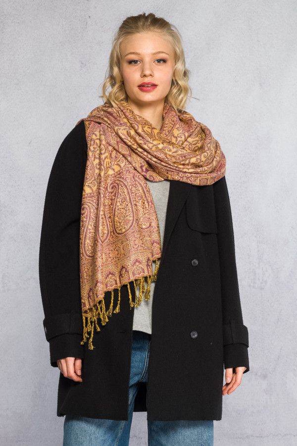 Кашемировый тонкий шарф Каусани