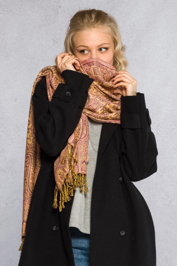 Кашемировый тонкий шарф Каусани