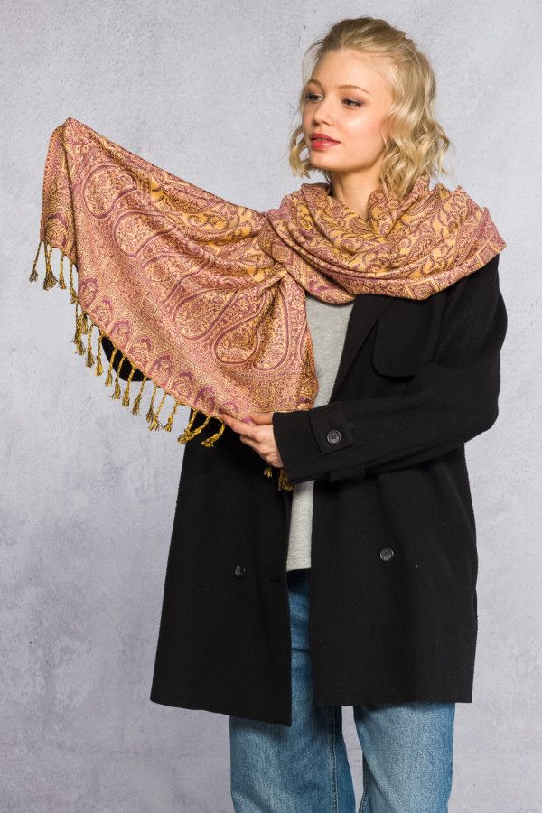 Кашемировый тонкий шарф Каусани