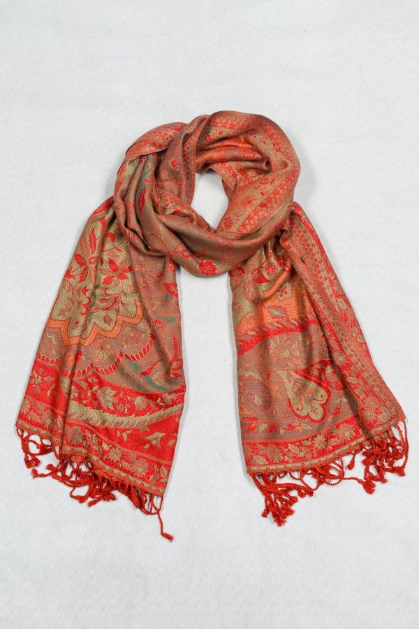 Лёгкий кашемировый платок с этническим онаментом