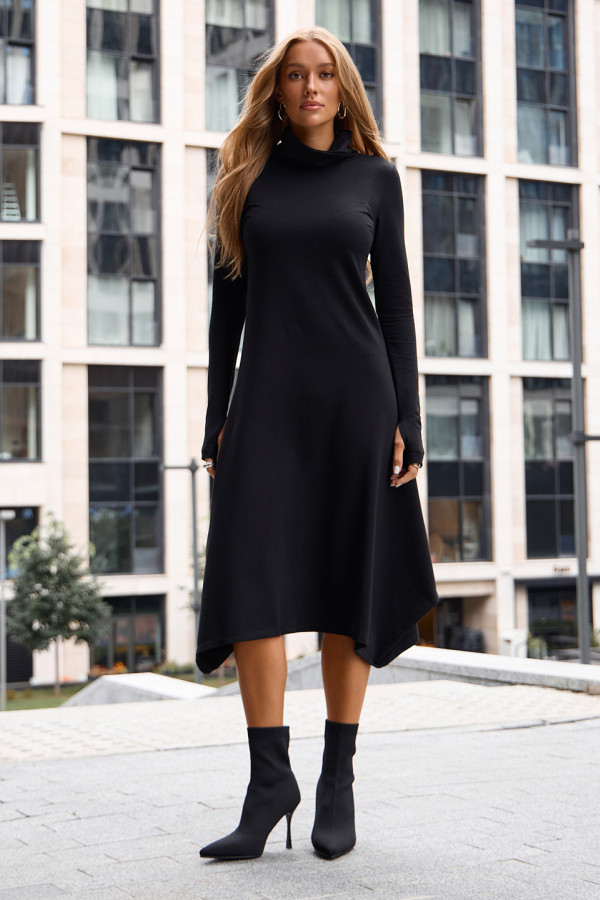 Платье асимметричное из футера Медея