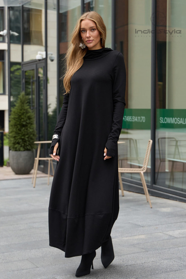 Авторское теплое из натурального футера платье Данху