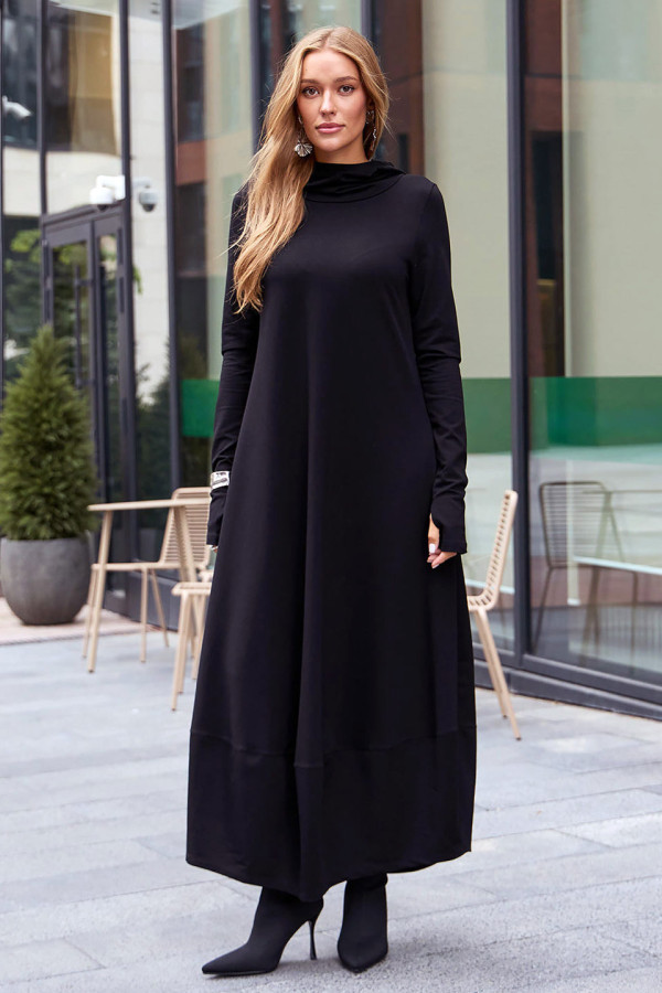 Авторское теплое из натурального футера платье Данху