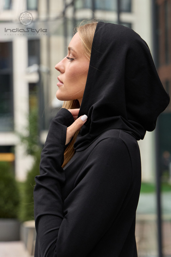 Авторское теплое из натурального футера платье Данху