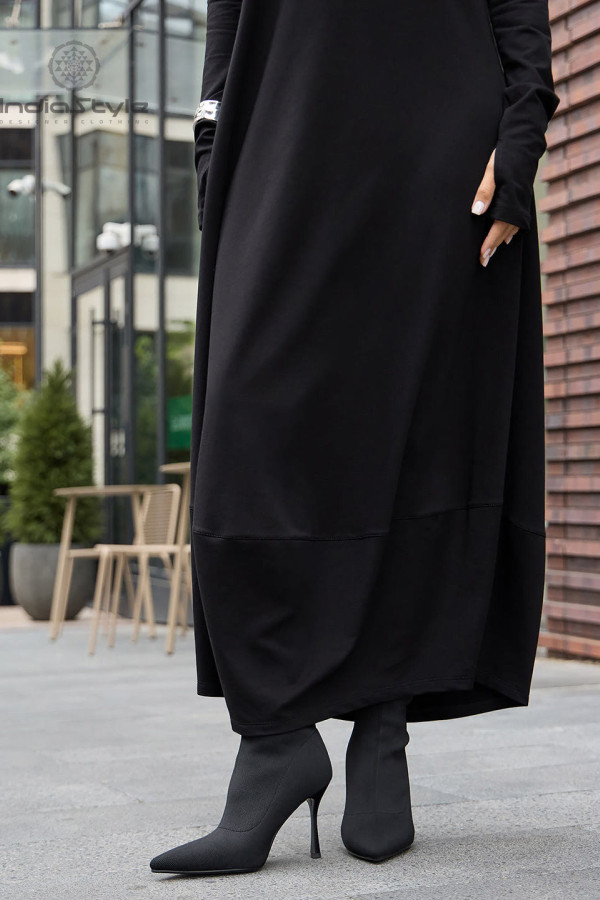 Авторское теплое из натурального футера платье Данху