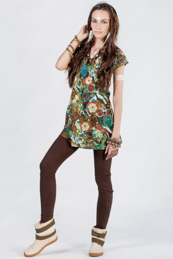 Туника с цветами Зеленый луг