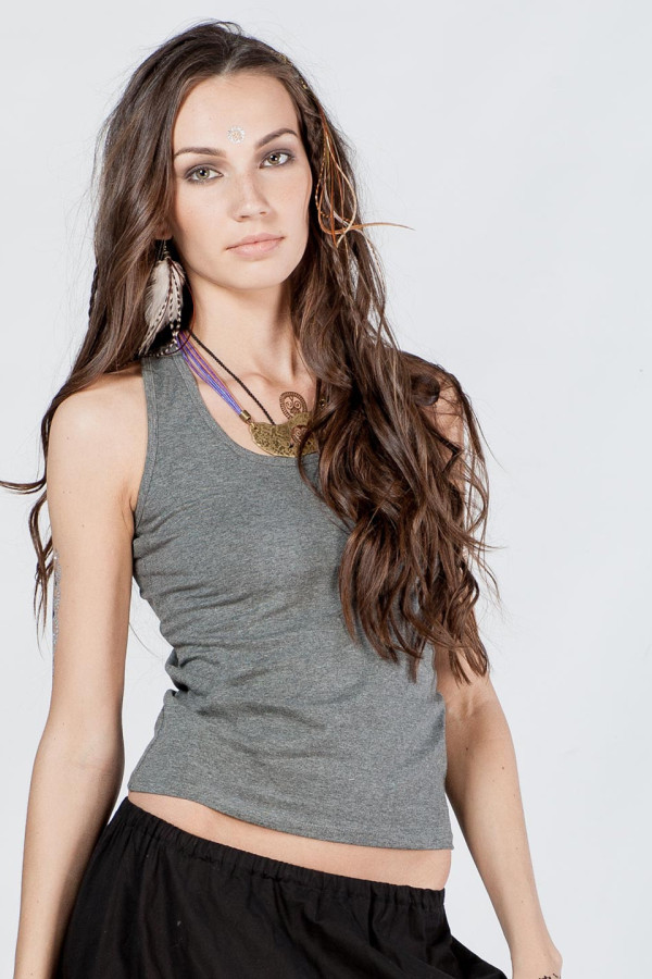 Серая женская майка Мокрый асфальт